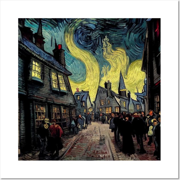 Starry Night in Diagon Alley Wall Art by Grassroots Green